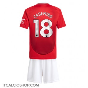 Manchester United Casemiro #18 Prima Maglia Bambino 2024-25 Manica Corta (+ Pantaloni corti)